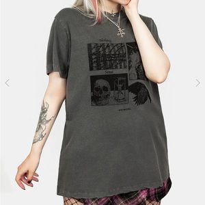 Disturbia Sense Vintage Grey Washed T-Shirt